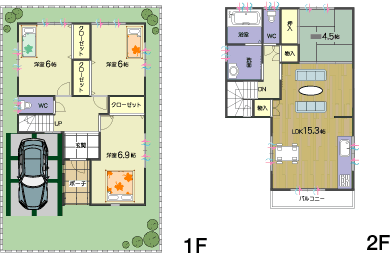 2階リビングプラン　間取り図